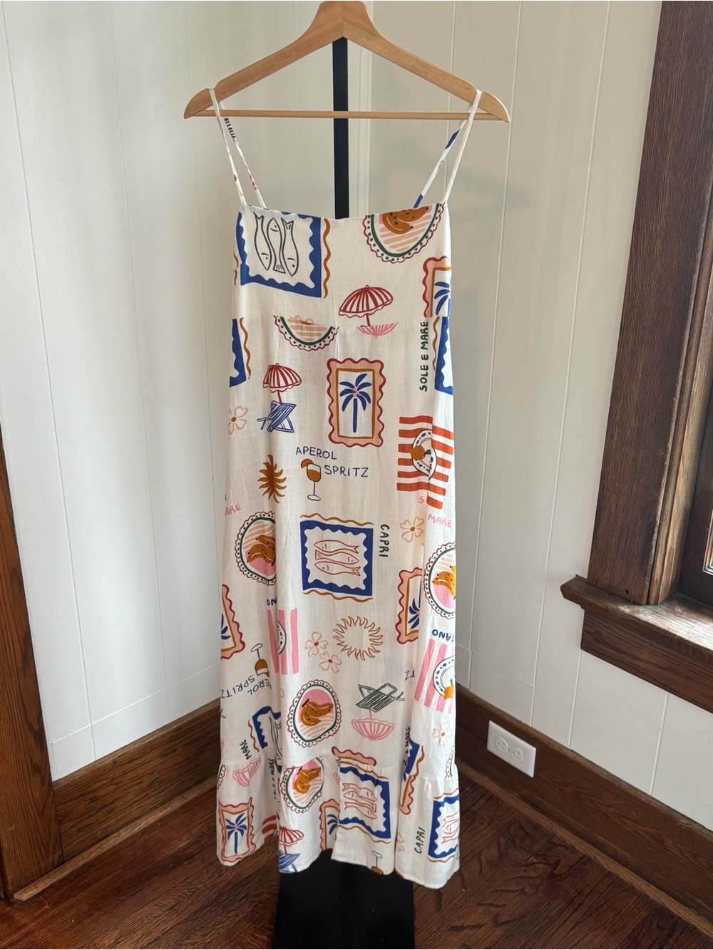 Label of Love Aperol Italian Vacation Linen Blend Maxi Dress Women’s S NWT